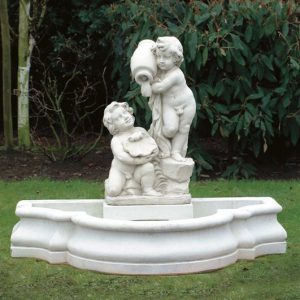 Muurfontein plat met dubbele spuit