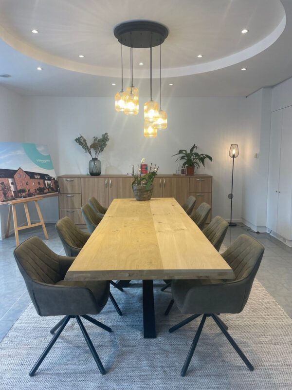 Aerts eiken eettafel 6 cm dik + spinpoot - Afbeelding 51