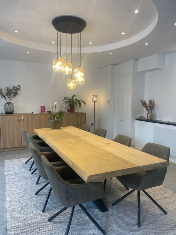 Aerts eiken eettafel 6 cm dik + spinpoot - Afbeelding 50