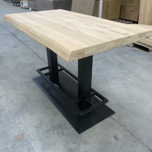 Aerts eiken bartafel, boomstam + voetensteun, A-keuze