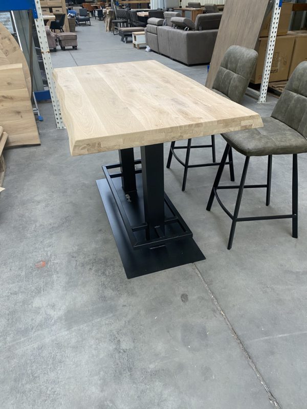 Aerts eiken bartafel, boomstam + voetensteun, A-keuze - Afbeelding 4