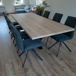 Aerts eettafel, massieve eik, 280 cm, zwarte spinpoot0