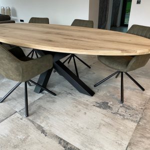 Aerts eettafel ovaal 240 cm, zwarte spinpoot14