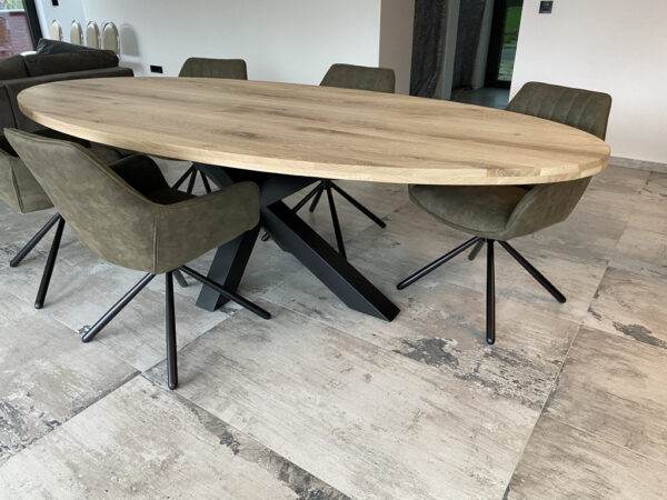 Aerts massief eiken, eettafel, ovaal + spinpoot, A-keuze - Afbeelding 54