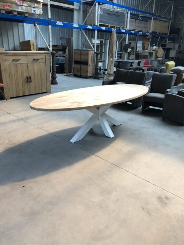 Aerts massief eiken, eettafel, ovaal + spinpoot, A-keuze - Afbeelding 30