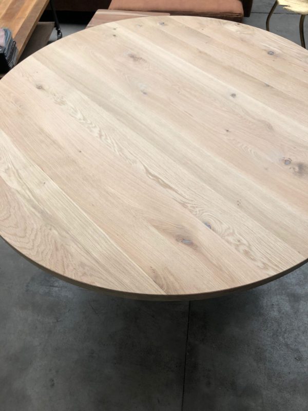 Aerts massief eiken eettafel, rond + spinpoot, A-keuze - Afbeelding 17