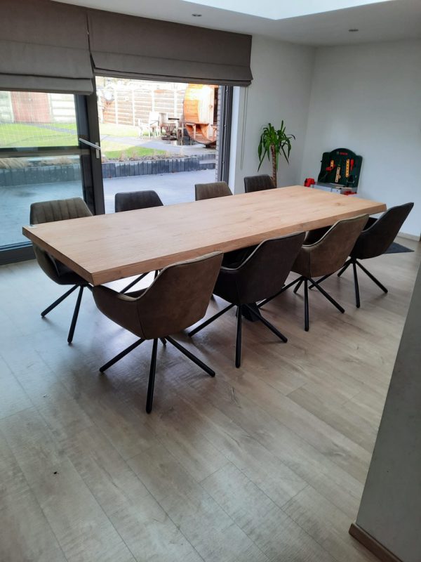 Aerts eiken eettafel 6 cm dik + spinpoot - Afbeelding 2