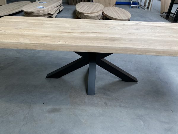 Aerts eiken eettafel 6 cm dik + spinpoot - Afbeelding 14