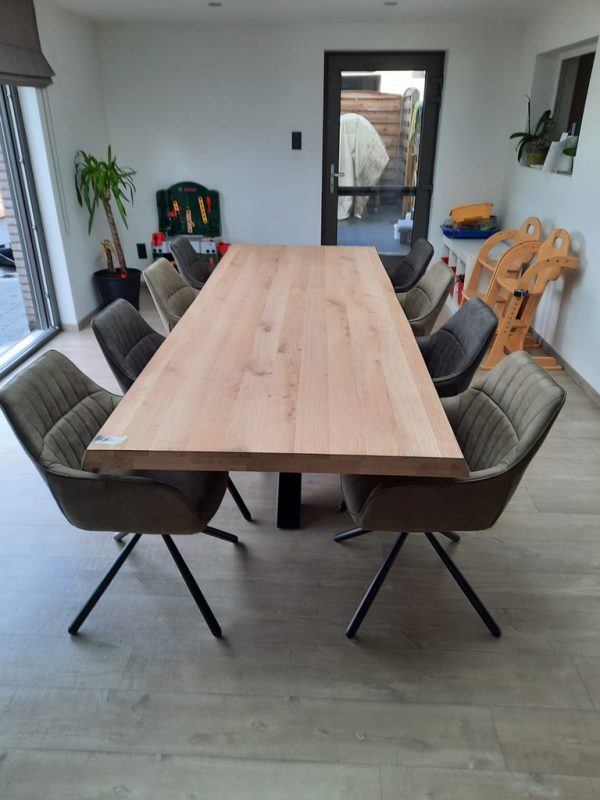 Aerts eiken eettafel 6 cm dik + spinpoot - Afbeelding 4