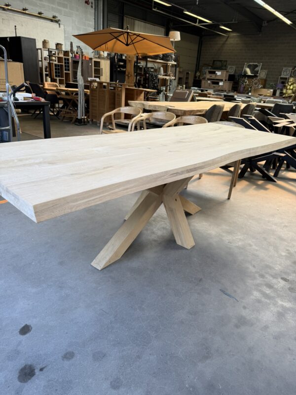 Aerts eiken eettafel 6 cm dik + spinpoot - Afbeelding 70