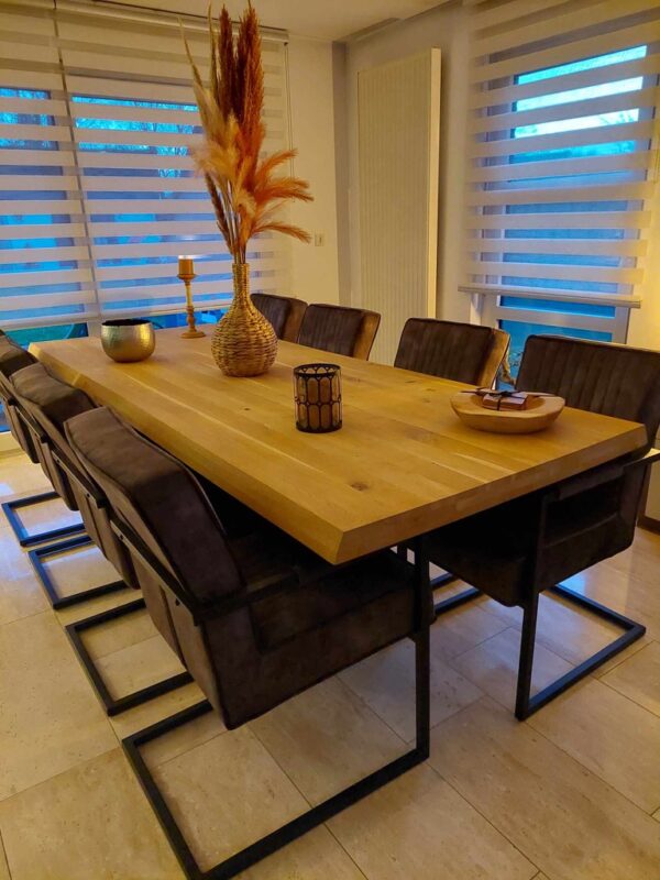 Aerts eiken eettafel 6 cm dik + spinpoot - Afbeelding 68