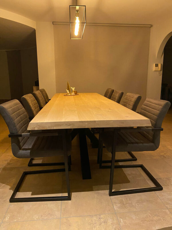 Aerts eiken eettafel 6 cm dik + spinpoot - Afbeelding 48