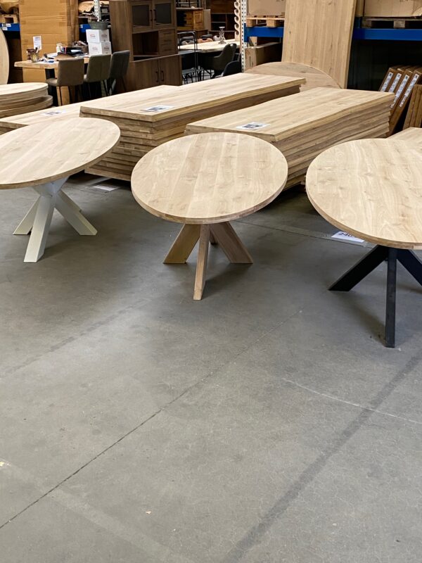 Aerts massief eiken, eettafel, ovaal + spinpoot, A-keuze - Afbeelding 5