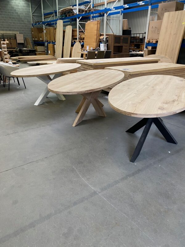 Aerts massief eiken, eettafel, ovaal + spinpoot, A-keuze - Afbeelding 7