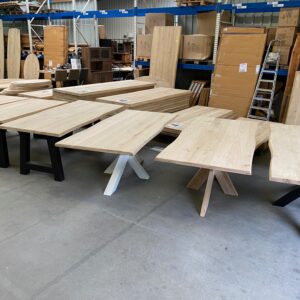 Aerts massief eiken, eettafel, onderstel naar keuze, A-keuze