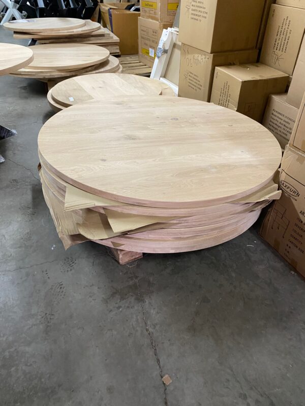 Aerts massief eiken eettafel, rond + spinpoot, A-keuze - Afbeelding 24