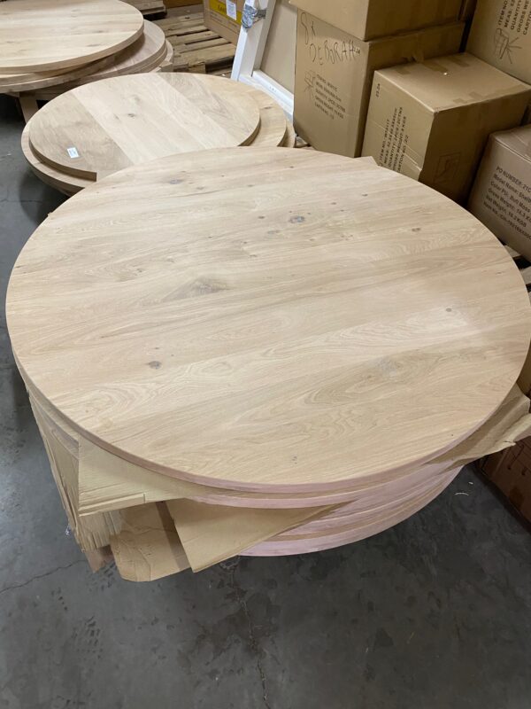 Aerts massief eiken eettafel, rond + spinpoot, A-keuze - Afbeelding 25