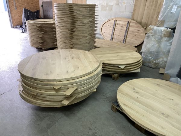 Aerts massief eiken eettafel, rond + spinpoot, A-keuze - Afbeelding 20