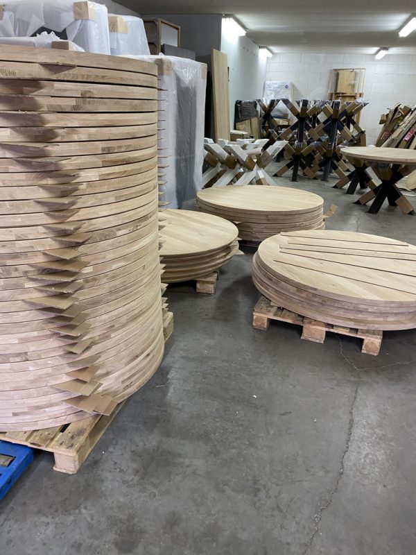 Aerts massief eiken eettafel, rond + spinpoot, A-keuze - Afbeelding 21
