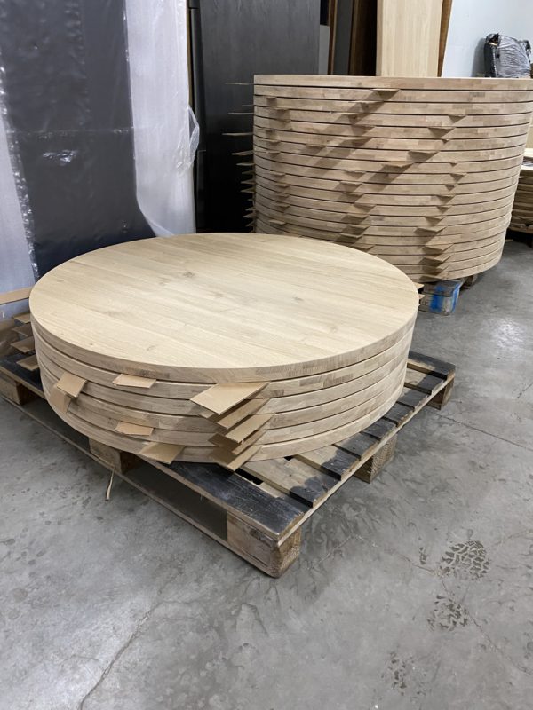 Aerts massief eiken eettafel, rond + spinpoot, A-keuze - Afbeelding 23