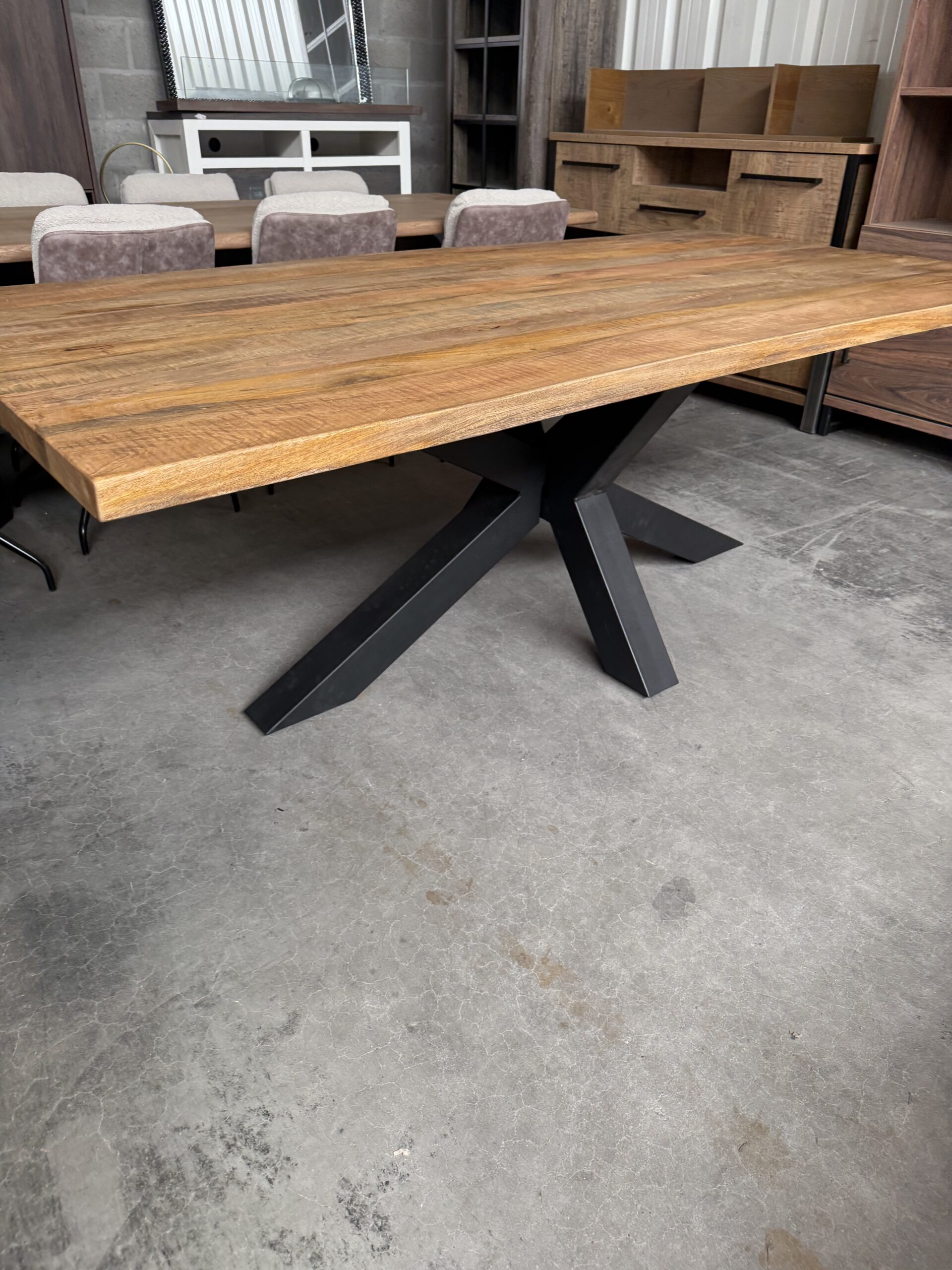 Marc eettafel, mangohout + RVS onderstel - Afbeelding 7