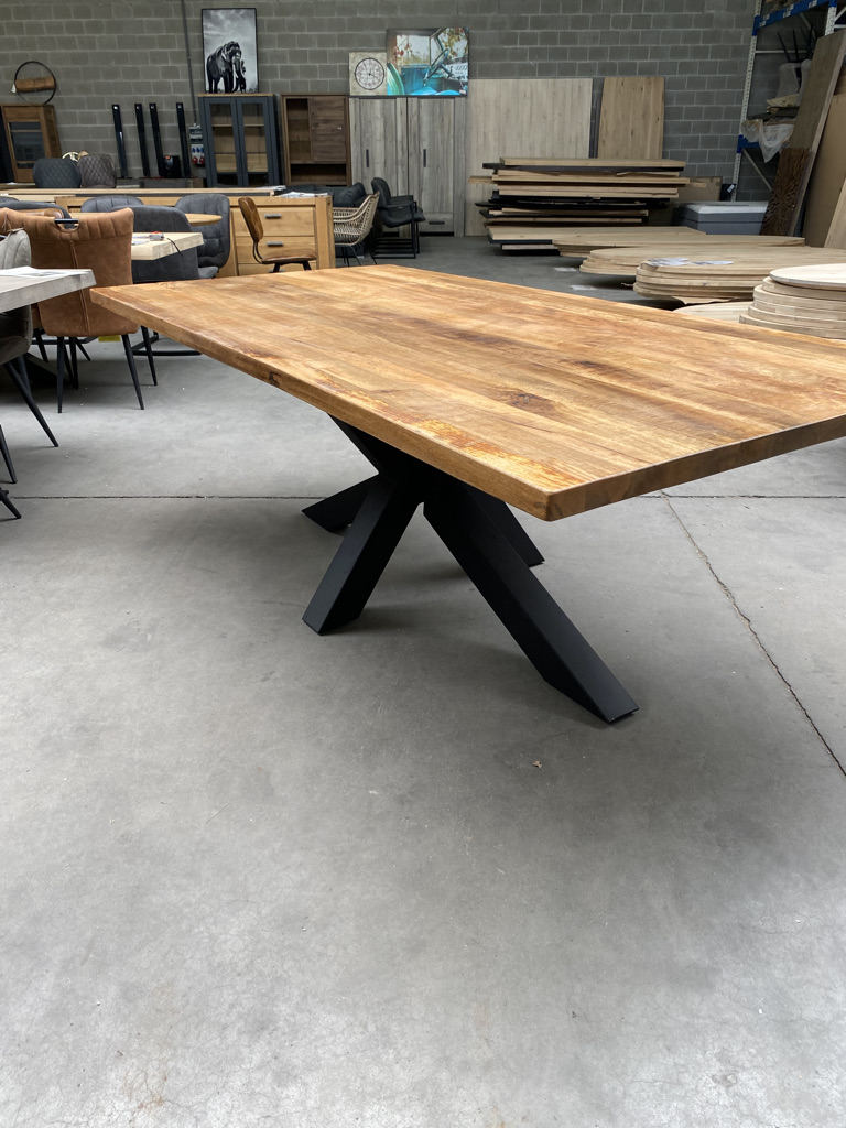 Afwijzen Onveilig winkel Marc eettafel, mangohout + RVS onderstel - Meubelen Dino