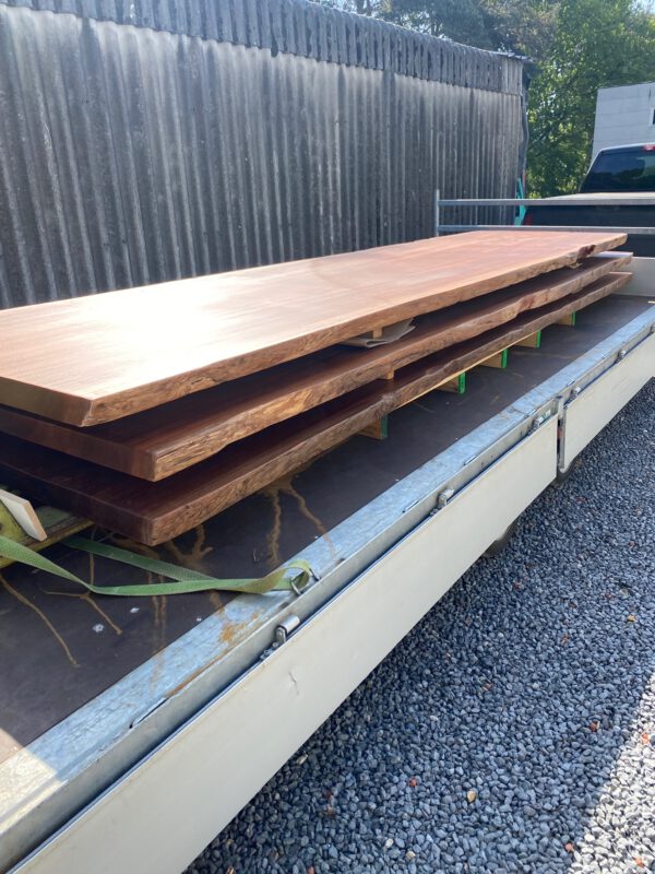 Eettafel 5 meter, massief mahonie, boomstam - Afbeelding 10
