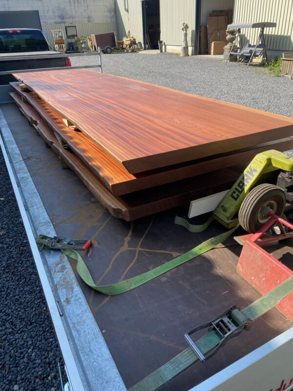 Eettafel 5 meter, massief mahonie, boomstam - Afbeelding 11