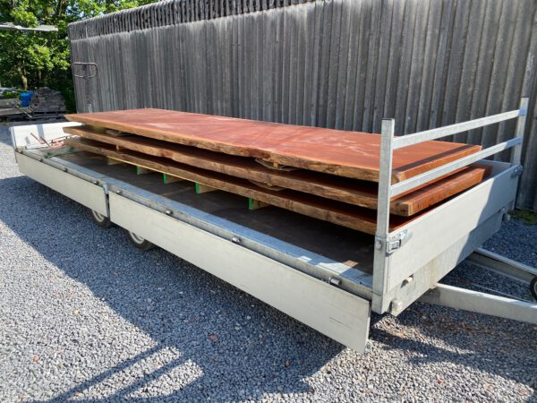 Eettafel 5 meter, massief mahonie, boomstam - Afbeelding 13