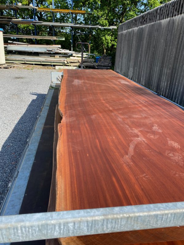 Eettafel 5 meter, massief mahonie, boomstam - Afbeelding 14