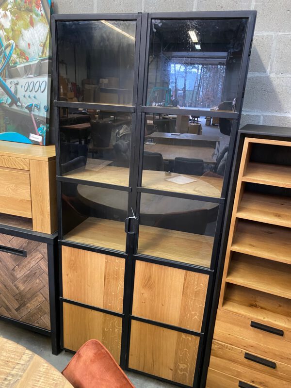 Vitrine industrieel, metaal + hout - Afbeelding 4