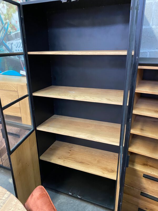 Vitrine industrieel, metaal + hout - Afbeelding 2