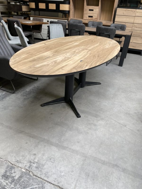 Eettafel ovaal, oud eiken, verjongd - Afbeelding 3