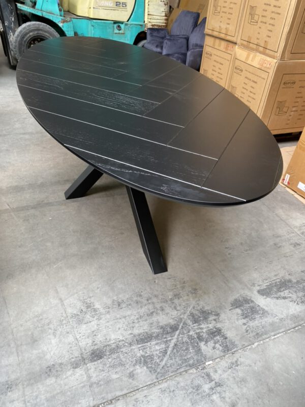 Zwart ovale eettafel, visgraat + verjongd - Afbeelding 5