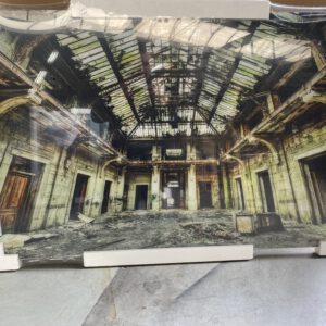 Foto op glas: oude fabriekshal