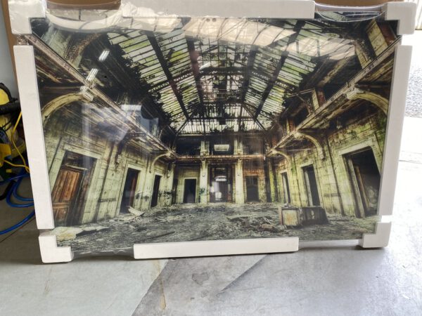 Foto op glas: oude fabriekshal