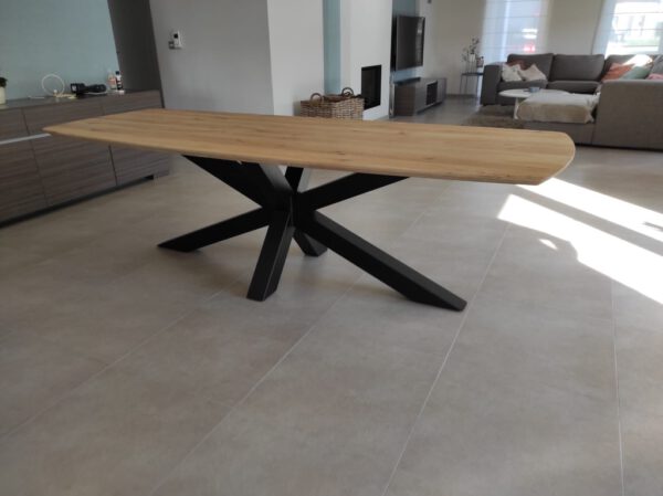 Aerts eiken, eettafel, Deens ovaal + spinpoot