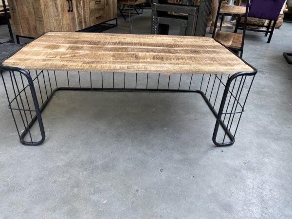 Salontafel, mangohout + metaal - Afbeelding 5