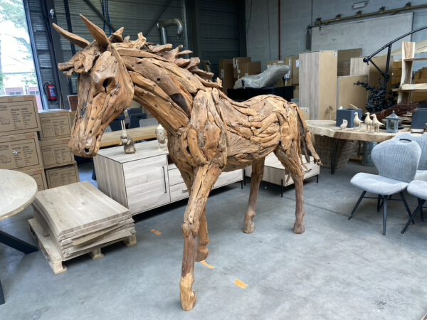 Paard uit teakhout - Afbeelding 11