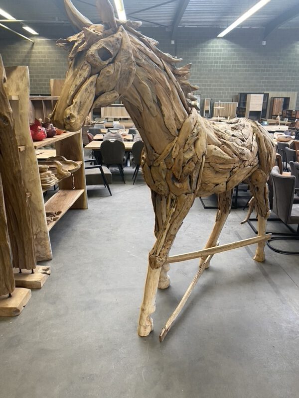 Paard uit teakhout - Afbeelding 6