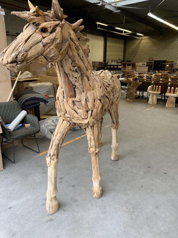 Paard uit teakhout - Afbeelding 5