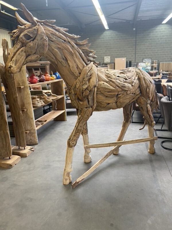 Paard uit teakhout - Afbeelding 4