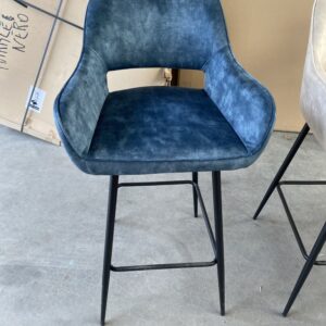 Fallon barstoel, velvet blue