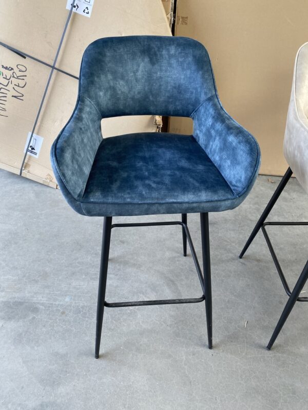Fallon barstoel, velvet blue