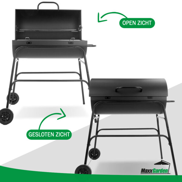 Houtskoolbarbecue cilindervorm – Zwart - Afbeelding 4