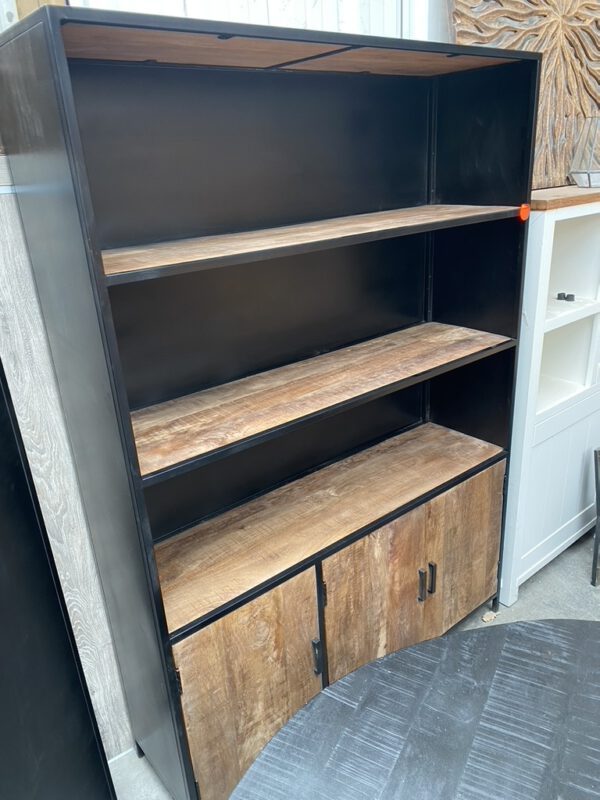 Sturdy boekenkast groot, mangohout + metaal - Afbeelding 2