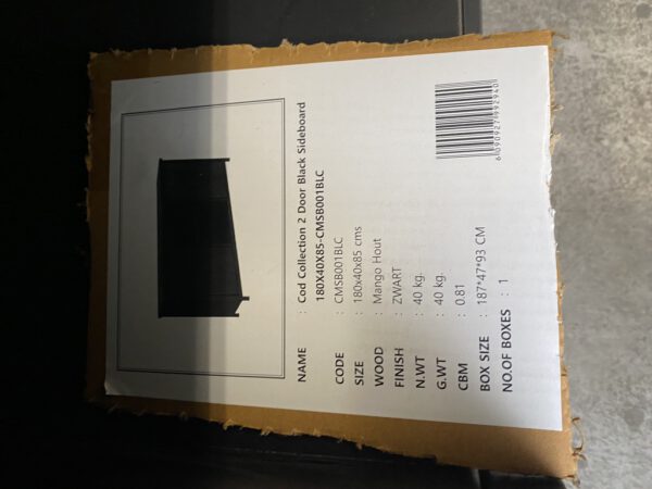 Cod dressoir mangohout, black finish - Afbeelding 4