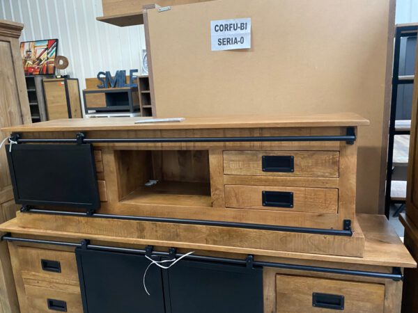 Prestige tv- dressoir, mangohout - Afbeelding 5
