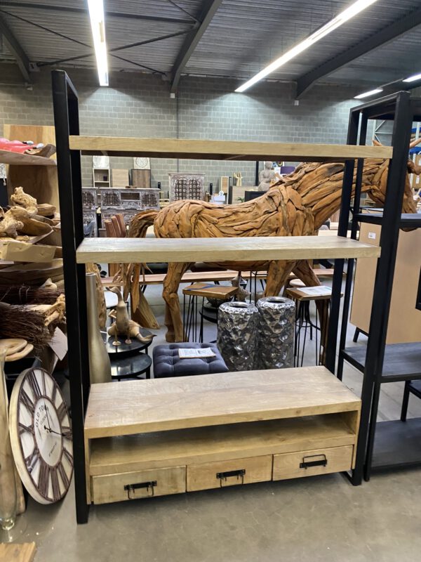 Boekenkast groot, mangohout - Afbeelding 2