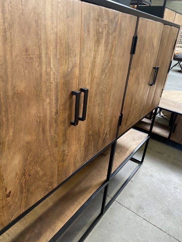 Sturdy bergkast laag, mangohout + metaal - Afbeelding 4